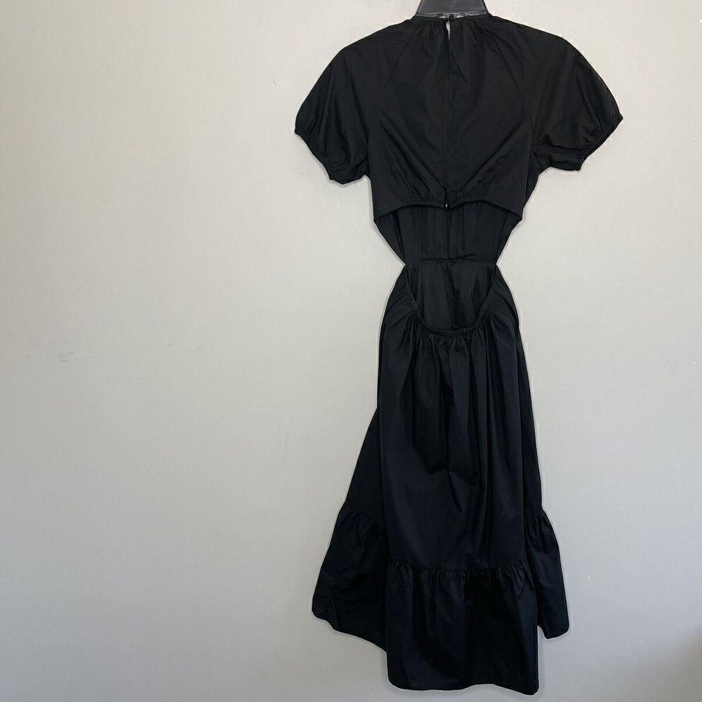MADEWELL Dress Womens 00 Open-Back Cutout Cotton Poplin NEW Black Midi BG397 - Picture 6 of 14